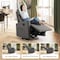 Simple Deluxe Rocking Recliner Chair with Large Footrest, Stain-Resistant Faux Leather Recliner Rocker, Single So 3A88CHAIR6084GRY01 - alternate 7