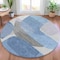 Homeroots 8' Denim Blue And Gray Round Abstract Washable Indoor Outdoor Area Rug 632151 - alternate 8