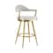 Homeroots 26" Silver and Gold Fabric and Stainless Steel Counter Height Swivel Bar Chair 569156 - alternate 9