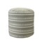 Homeroots 20in Green Polyester Round Striped Indoor Outdoor Pouf Ottoman 517434 - alternate 1