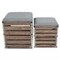 Homeroots Set Of 2 Square Gray Linen Fabric And Wood Slats Storage Benches 379838 - alternate 10