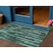 Homeroots 3' X 5' Sage Teal Blue And Emerald Striped Washable Indoor Outdoor Area Rug 608970 - alternate 1
