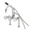 Kingston Brass 7" Center Deck-Mount Clawfoot Tub Faucet with Hand Shower, Polished Chrome AE8101RX - alternate 1