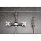 Kingston Brass Two-Handle Wall Mount Bridge Kitchen Faucet with Brass Sprayer, Polished Nickel KS2446PXBS - alternate 6