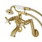 Kingston Brass Tub Wall Mount Clawfoot Tub Faucet with Hand Shower, Brushed Brass KS289SB - alternate 1