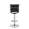 Homeroots Set of Two Black and Silver Faux Leather and Metal Low Back Adjustable Height Bar Chairs, 2PK 555042 - alternate 5