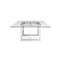 Homeroots 59" Clear And Gunmetal Square Glass And Stainless Steel Pedestal Base Dining Table 487364 - alternate 1