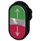 Siemens Illuminated twin pushbutton, 22 mm, round, plastic, green: arrow 3SU1001-3AB42-0AN0-ZY19 - alternate 3