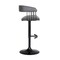 Armen Living Calista Adjustable Bar Stool in Gray Faux Leather with Black Metal LCCABABLKGRY - alternate 8