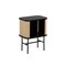 Homeroots 24" Natural and Black Modern Sliding Door Nightstand 527616 - alternate 8