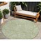 Homeroots 8' Green And Ivory Round Floral Washable Indoor Outdoor Area Rug 594619 - alternate 1