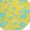 Homeroots 8' Yellow And Aqua Round Floral Washable Indoor Outdoor Area Rug 600056 - alternate 8