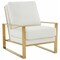 Leisuremod Jefferson Leather Modern Design Accent Armchair with Elegant Gold Frame, White JAG29W-L - alternate 1