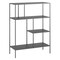Homeroots 48" Gray Metal Four Tier Double Bookcase 527558 - alternate 1