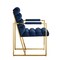 Homeroots Set of Two Tufted Navy Blue And Gold Upholstered Velvet Dining Arm Chairs 545057 - alternate 6