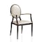 Leisuremod Flaco Leather Dining Arm Chair, Aluminum Frame with Wood Finish FCAWN-19PW - alternate 1