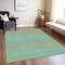 Homeroots 3' X 5' Teal Blue Striped Washable Indoor Outdoor Area Rug 608813 - alternate 9