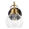 Jonathan Y Shirley 6" 1-Light Farmhouse Industrial Metal LED Vanity Light w/Seeded Glass Globe Shade, Brass Gold JYL7400B - alternate 10