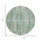 Homeroots 8' Artichoke Green And Teal Blue Round Striped Washable Indoor Outdoor Area Rug 631523 - alternate 5