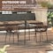 Leisuremod Devon 3-Piece Outdoor Patio Dining Set, Tempered Glass Top Table & 2 Stackable Arm Chairs, Brown DT20CABR2 - alternate 9