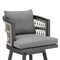 Homeroots 40" Gray Metal Swivel Outdoor Bar Height chair with Footrest 571176 - alternate 8