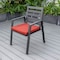 Leisuremod Chelsea Modern Patio Dining Armchair in Aluminum with Removable Cushions, Cherry Red, 2PK CC20BL-CHR2 - alternate 9