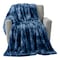 Lavish Home Oversized Faux Fur Blanket 60x80-Inch Ruched Polyester Fur Blanket Queen Blanket for Bed, Blue HT-THROW1-BLU - alternate 10