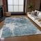 Homeroots 10' X 14' Teal Blue Navy Blue And Gray Abstract Washable Indoor Outdoor Area Rug 582967 - alternate 8