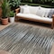 Homeroots 10' X 14' Brown Taupe And Chocolate Striped Washable Indoor Outdoor Area Rug 577991 - alternate 1