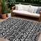 Homeroots 9' X 12' Black And Ivory Southwestern Washable Indoor Outdoor Area Rug 594152 - alternate 1