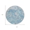 Homeroots 8' Teal Blue And Ivory Round Abstract Washable Indoor Outdoor Area Rug 612769 - alternate 9