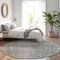 Homeroots 8' Gray And Beige Round Abstract Washable Indoor Outdoor Area Rug 616012 - alternate 8