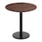 Flash Furniture 31.25" RND Tabletop, Seamless Surface Technology, Dark Brown with 18" Black Round Table Height Base ST-RD31-WBR-TR18-GG - alternate 1
