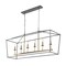 Jonathan Y Pagoda 49" 6-Light Classic Traditional Metal Linear Cage Lantern LED Pendant, Gray/Brass Gold JYL7439F - alternate 15