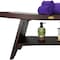 Homeroots 18" X 35" Dark Brown Solid Wood Rectangular Shower Bench With Shelf 383306 - alternate 4