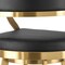 Homeroots 30" Black and Gold Faux Leather and Stainless Steel Low Back Bar Height Swivel Bar Chair 569177 - alternate 8