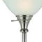 Homeroots 71" Nickel Torchiere Floor Lamp With Clear Frosted Glass Dome Shade 526240 - alternate 4