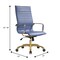 Leisuremod Harris High-Back Faux Leather Office Chair with Gold Frame, Navy Blue HOTG19BUL - alternate 8