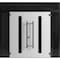 Vdomdoors Front Exterior Prehung Aluminum Double Doors Ronex1055 Teak 2 Sidelights and Top Transom Mirrored RONEX1055DEXD-OAK-W14+72+14xH80+16-RH-O - alternate 1