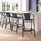 Flash Furniture Lila  Commercial Grade Black Rattan Indoor-Outdoor Restaurant Barstool, PK4 4-SDA-AD632032R-BK-GG - alternate 17