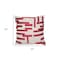 Homeroots 20" Red and Ivory Geometric Cotton Blend Throw Pillow With Embroidery 549410 - alternate 6