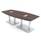 Skutchi Designs Boat Conference Table With Power, 48 in W, 96 in L, Brown HAR-BOT-48x96-DOU-H3041-ESIL - alternate 1