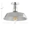 Jonathan Y Camila 14" 1-Light Classic Industrial Indoor/Outdoor Iron LED Semi-Flush Mount, Chrome JYL9516B - alternate 8