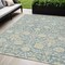 Homeroots 5' X 8' Sky Blue And Beige Floral Washable Indoor Outdoor Area Rug 603450 - alternate 1