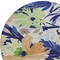 Homeroots 8' Navy Blue And Beige Round Floral Washable Indoor Outdoor Area Rug 610988 - alternate 6