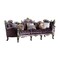 Homeroots 52" Dark Purple Velvet Curved Striped Sofa And Toss Pillows With Platinum Legs 348236 - alternate 1