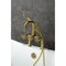Kingston Brass 7" Center Deck-Mount Clawfoot Tub Faucet with Hand Shower, Brushed Brass AE8407CG - alternate 5