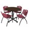 Regency Round Kobe Breakroom Table W/ 4 M Stack Chairs, 42 in W, 42 in L, Neo Walnut TKB42RNDNW47BY - alternate 1