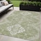 Homeroots 5' X 8' Artichoke Green Beige And Ivory Medallion Washable Indoor Outdoor Area Rug 589021 - alternate 1