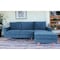 Homeroots Navy Blue Polyester Blend L Shaped Two Piece Corner Sectional 530512 - alternate 5